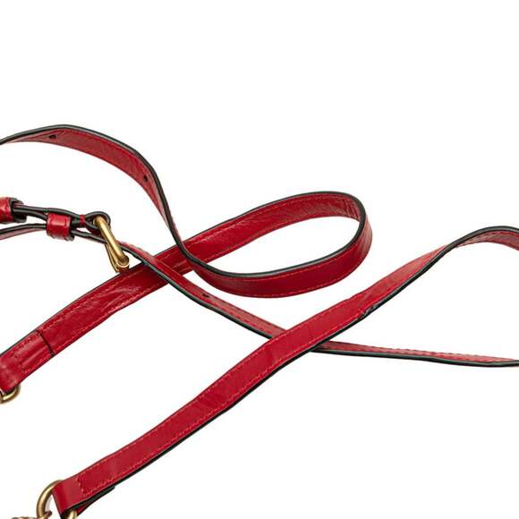 GUCCI Authentic Red Leather GG Marmont Backpack - Picture 7 of 10